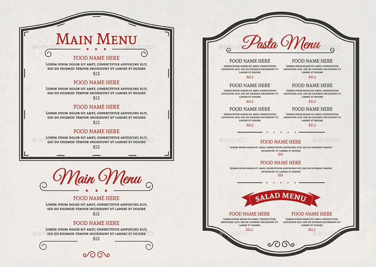elegant food menu iii by d s graphicriver elegant menu